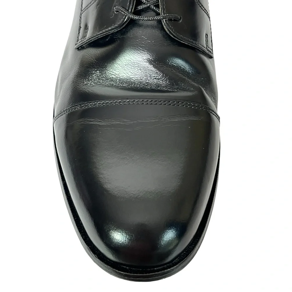 Florsheim Broxton‎ Cap Toe Men's 10.5 D Black Leather Dress Tie Shoes
